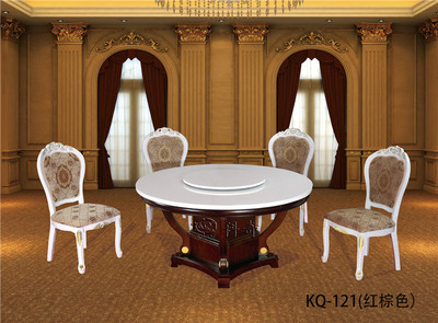 KQ — 121#(白色椅）     大理石餐桌